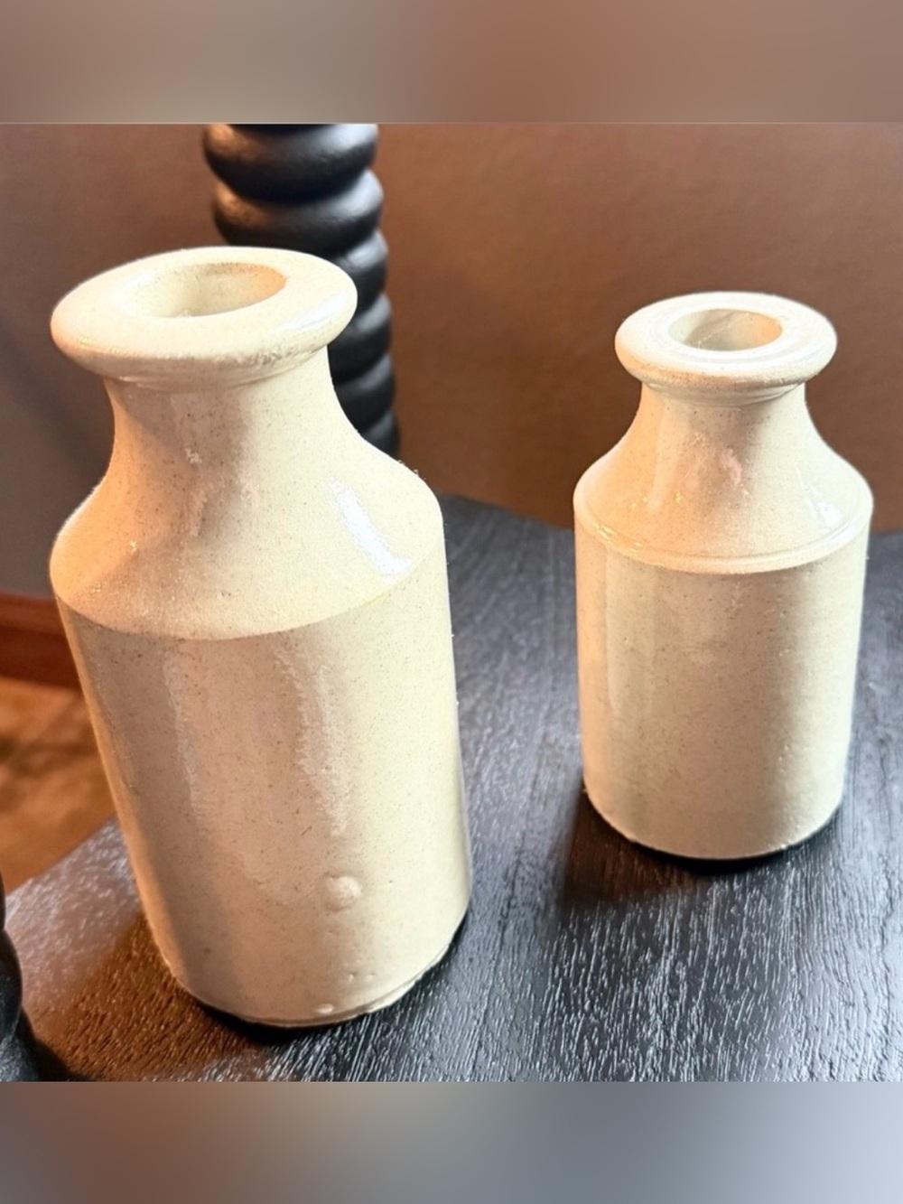 Magnolia Gruene Stoneware Ink Well Vase Set of 2 – Cream Farmhouse Decor